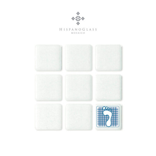 Mosaico Antiderrapante Niebla Blanco AN3100 – Hispano Glass - Imagen 2
