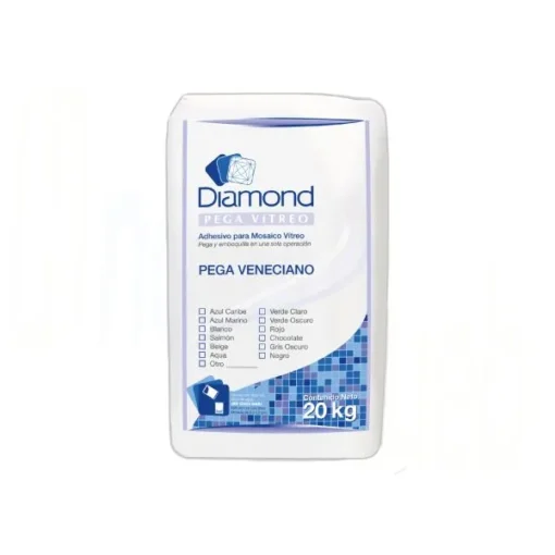 Pega Mosaico Vitreo Diamond Blanco, Bulto 20k