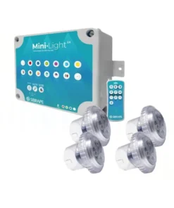 Kit de 4 MiniLight 6W Cable 5 mts con Fuente y Controlador