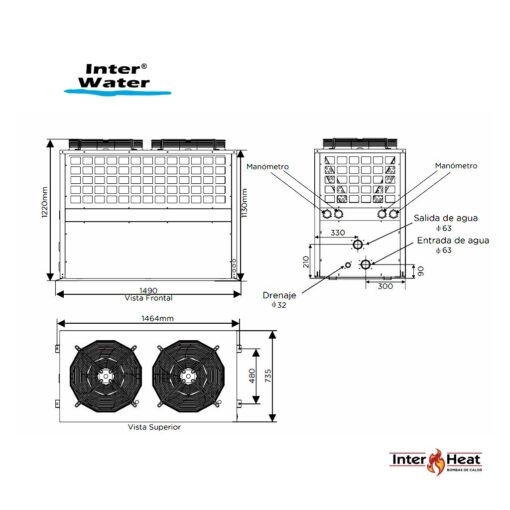 BOMBA DE CALOR INTER HEAT ULTIMATE 170,000 BTU'S,  3 FASES - Imagen 2