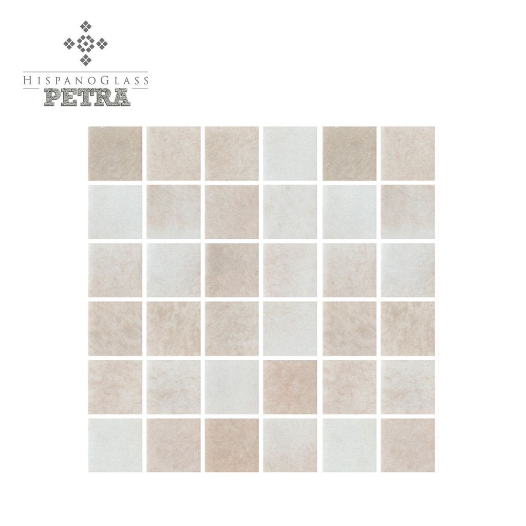 Mosaico Hispano Glass Petra Limestone 2.5 cms
