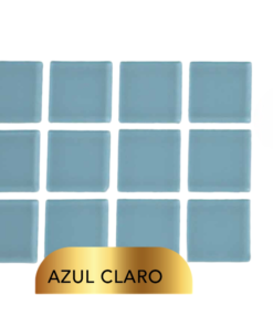 Mosaico Vetrowater Glass 2.5 X 2.5 Azul Claro