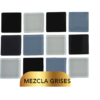Mosaico Vetrowater Glass 2.5 X 2.5 Mezcla De Grises