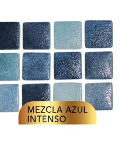 Mosaico Linea Española 2.5 X 2.5 Mezcla De Azul Intenso