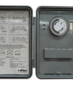 Temporizador de pines 120/240V con gabinete de plástico y switch de encendido