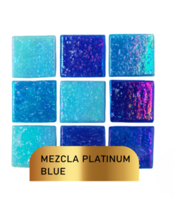 Mosaico Vetrowater Elegance 2X2 Mezcla Platinum Blue