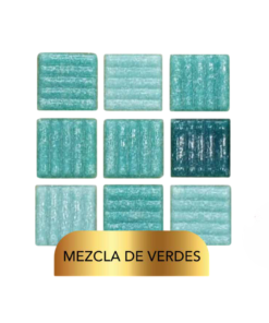 Mosaico Vetrowater Elegance 2X2 Mezcla De Verdes