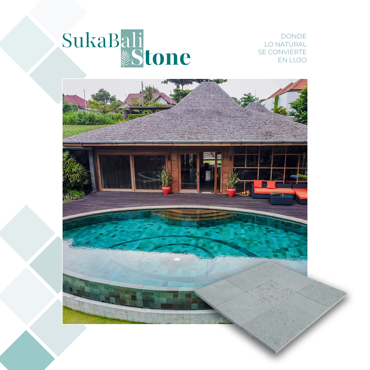 SukaBali Stone Pulido 10x10x1 c.m. - Imagen 2