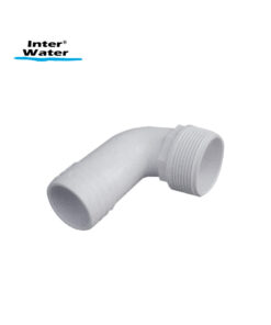 CONECTOR 90º DE PVC PARA MANGUERA DE 1 1/2”